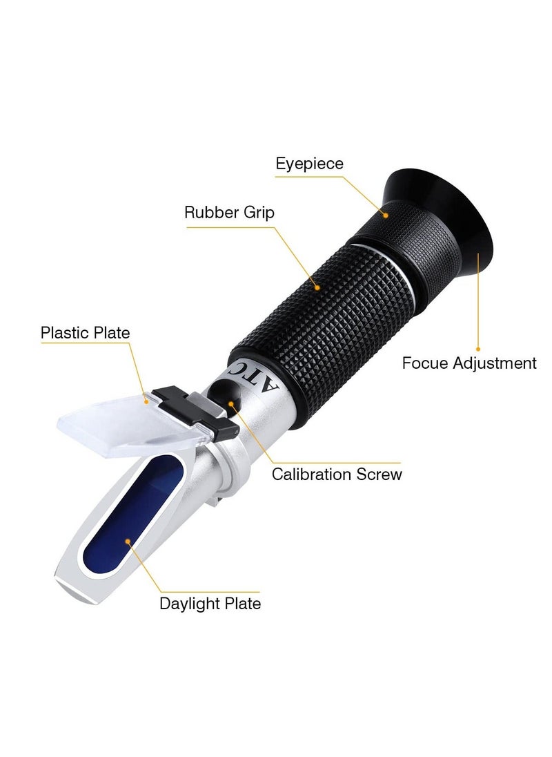 Brix Refractometer, Brix Meter Refractometer 0~32%, Handheld Brix Refractometer Sugar Content Test, Dual Scale, High Accurate Brix Measurement with Atc for Fruit Beverages  Juice - Image 5
