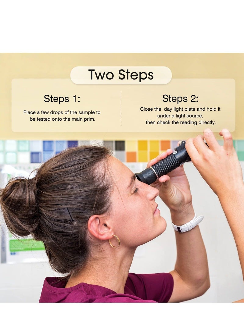 Brix Refractometer, Brix Meter Refractometer 0~32%, Handheld Brix Refractometer Sugar Content Test, Dual Scale, High Accurate Brix Measurement with Atc for Fruit Beverages  Juice - Image 3
