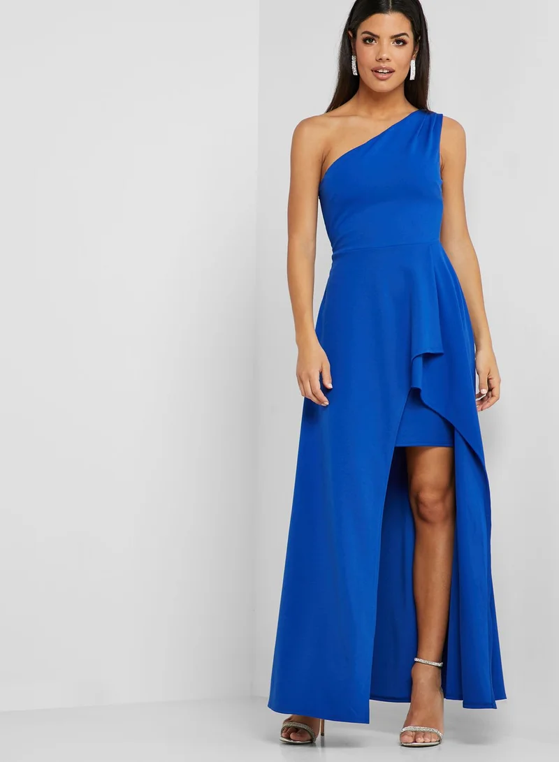 QUIZ One Shoulder Ruffle Dress