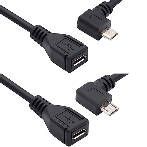 chenyang CY Micro USB 20 Male to Micro USB 20 Female Extension Cable Left Right 90 Degree Angled Full Pin Connected 05M - Image 1