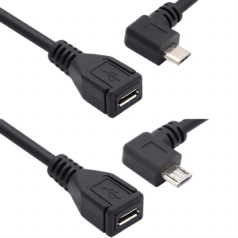 chenyang CY Micro USB 20 Male to Micro USB 20 Female Extension Cable Left Right 90 Degree Angled Full Pin Connected 05M - Image 2
