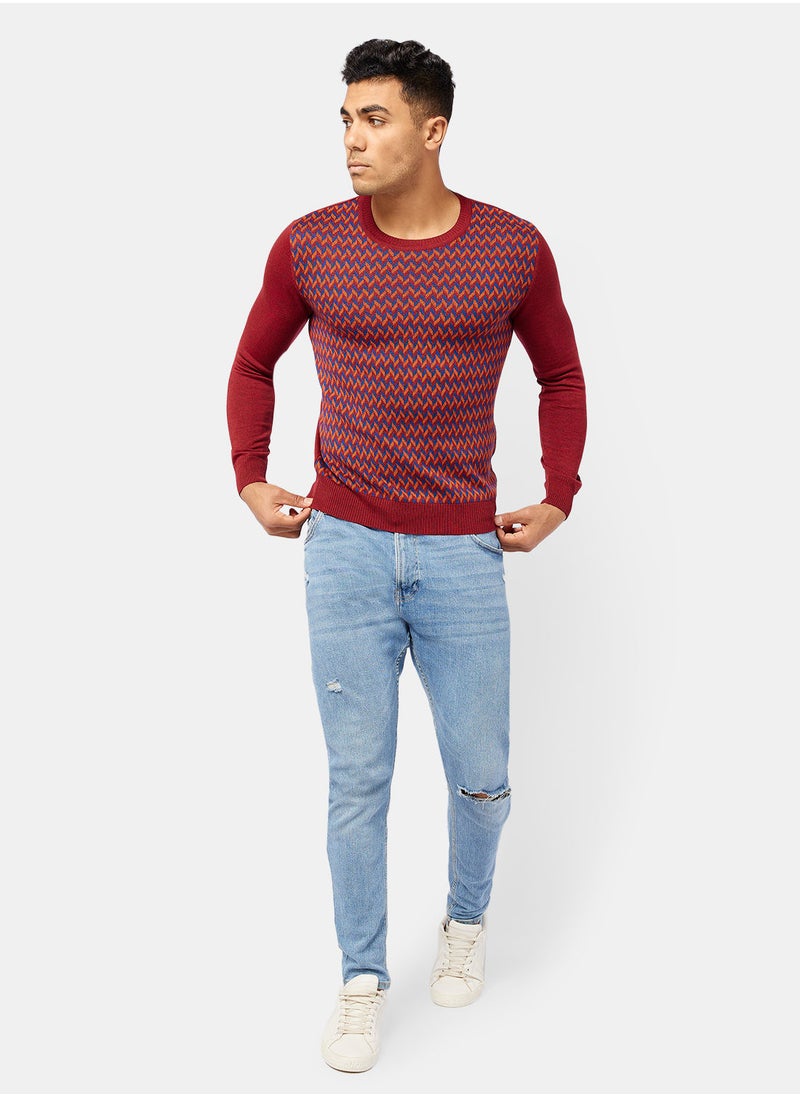 TOWN TEAM - Chevron Pattern Pullover - Image 1