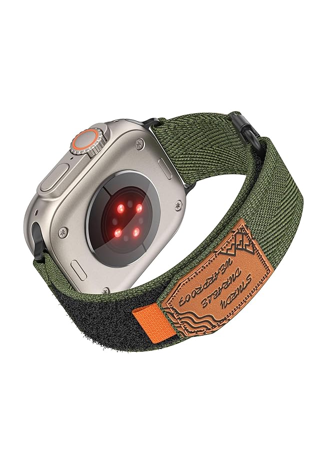 Dado Nylon Modified Style Compatible With Watch Series Ultra 2 9 8 Ultra 8 7 6 49 45 44 42 Mm Sort Woven Strap With Metal Buckle Adhesive Closing - Image 1