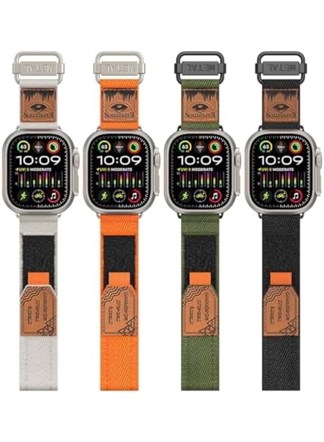 Dado Nylon Modified Style Compatible With Watch Series Ultra 2 9 8 Ultra 8 7 6 49 45 44 42 Mm Sort Woven Strap With Metal Buckle Adhesive Closing - Image 2