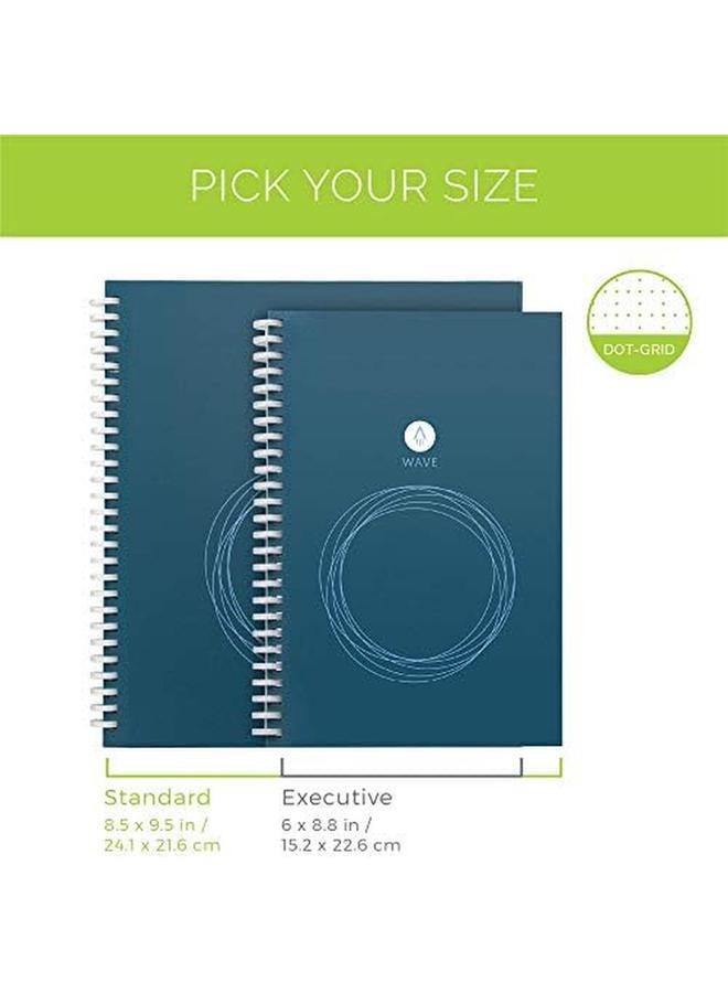 Rocketbook Wave Smart Dotted Grid Eco Friendly Notebook With 1 Pilot Frixion Pen Included Standard Size 21.6 Cm X 24.13 Cm Blue Wav S  - Image 2