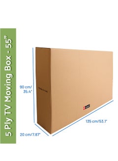 Hi Care TV/Picture/Mirror Moving Box 53"x 8"x 35"Organizer Box Storage Box Cardboard Box Carton Box for Moving and Shipping TV Box 55 inch TV Packing Box 5Ply  - Image 2