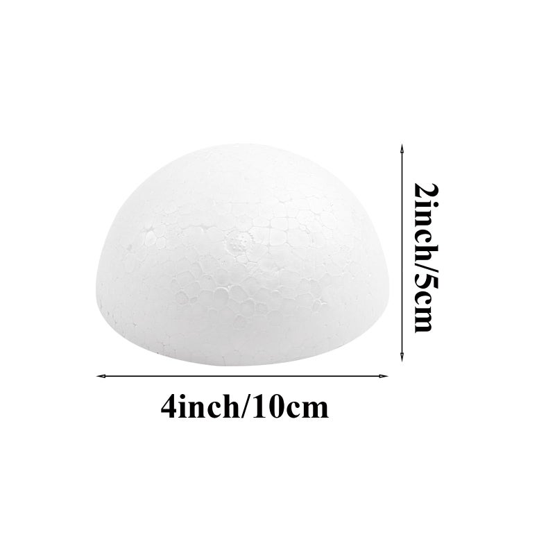 Crafjie 8PCS 4 Inchs Half Foam Balls White Half Round Polystyrene Foam Balls Craft Supplies Hemispherical Christmas Craft Ballfor DIY Home Craft Project and Art Decoration - Image 2