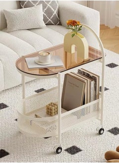 ALMUFARREJ Elegant Glass Top Wheeled Hospitality Trolley  - Image 1