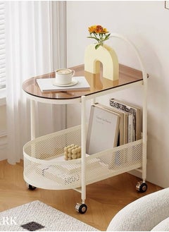 ALMUFARREJ Elegant Glass Top Wheeled Hospitality Trolley  - Image 2