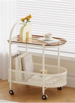 ALMUFARREJ Elegant Glass Top Wheeled Hospitality Trolley  - Image 3