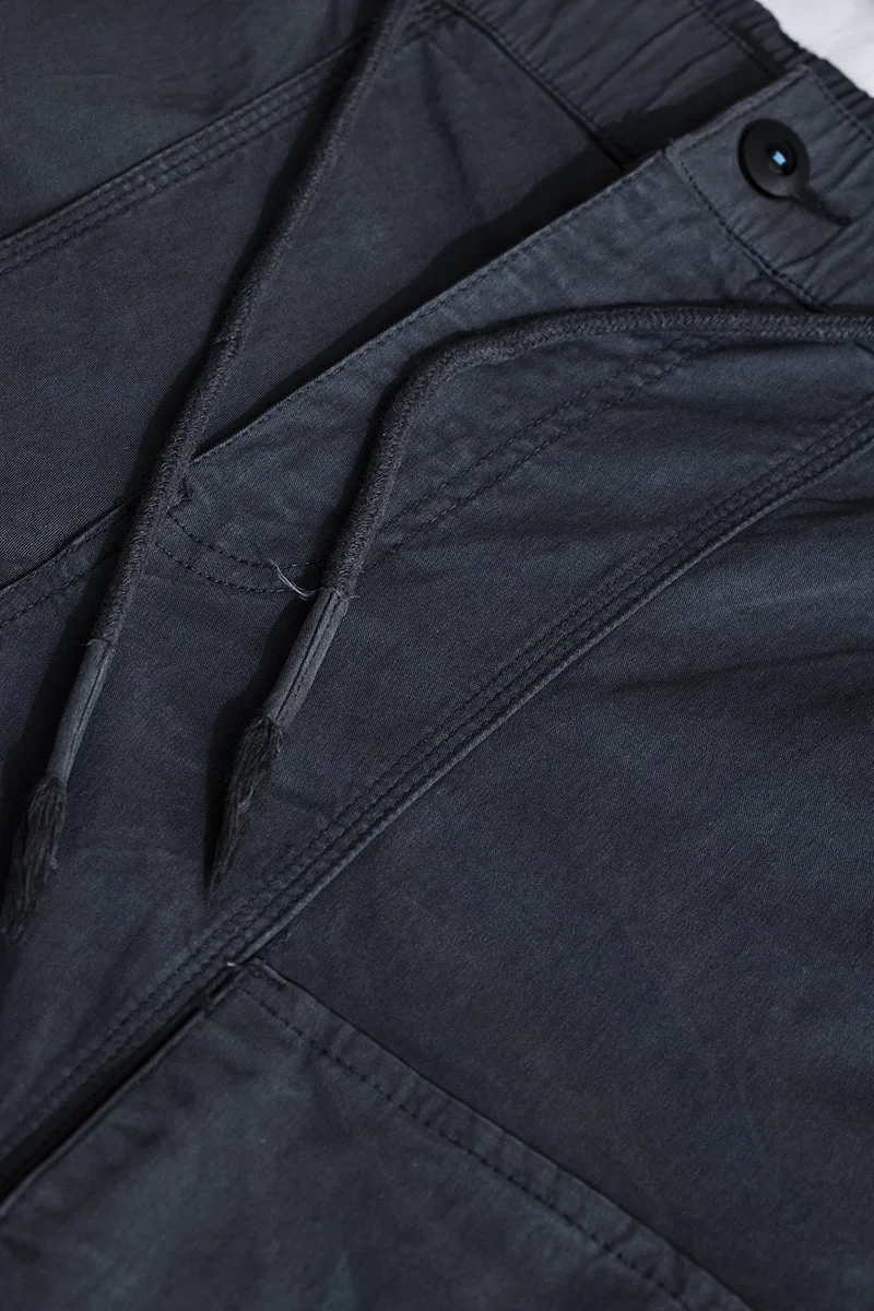 سنيتش Dark Grey Solid Slim Fit Casual Cargo