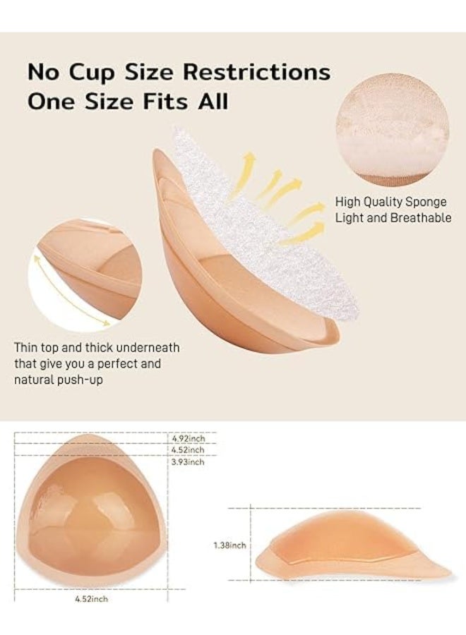 Bra Pad Breast Enhancers Self-Adhesive Bra Pads Insert Removable Triangle Push Up Sticky Bra Cups Inserts Breast Lifter for Bikini Swimsuit, 26  - Image 2