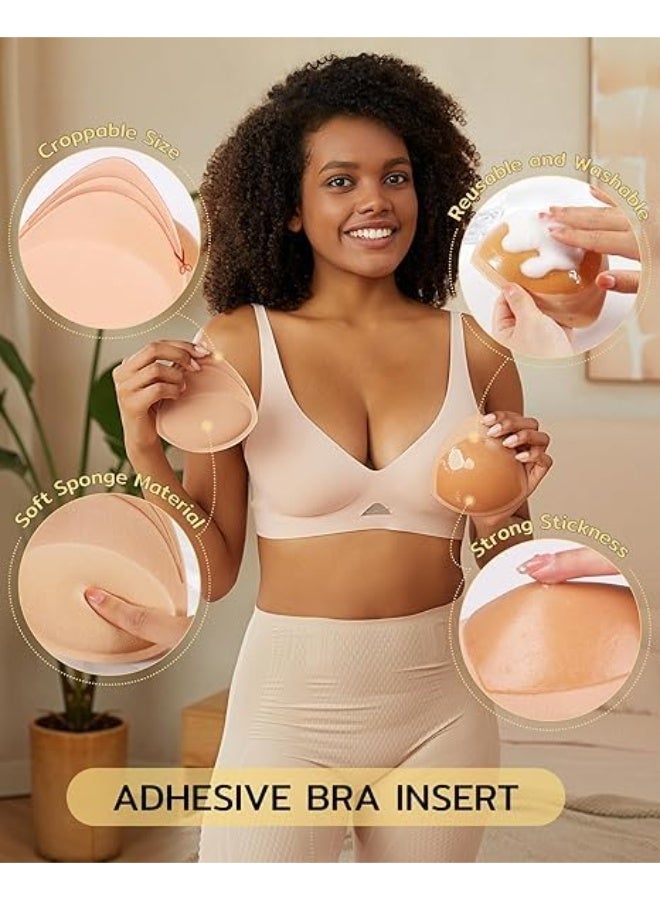 Bra Pad Breast Enhancers Self-Adhesive Bra Pads Insert Removable Triangle Push Up Sticky Bra Cups Inserts Breast Lifter for Bikini Swimsuit, 26  - Image 4