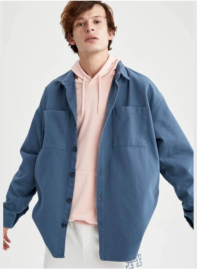 DeFacto Basic Long Sleeve Shirt Jacket