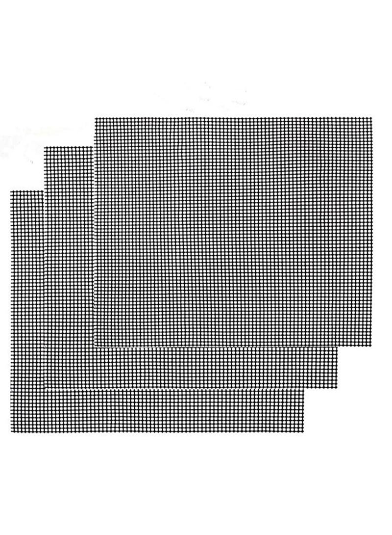 KASTWAVE BBQ Grill Mesh Mat Set 3 PCS, Non Stick Grilling Mesh Reusable Heat Resistant BBQ Teflon Grill Mats for Grilling, Cooking, Baking, Barbecue and Oven - Image 1