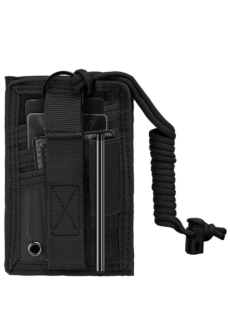 Tactical ID Card Holder with Detachable Quick Rip-Away Design, Key Ring & Adjustable Neck Lanyard for Easy Access - Image 1