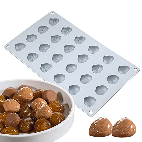 mostsom Mini Chestnut Chocolate Mold,Silicone Molds,Small Jelly Bean,Pastry,Candy,Fondant Molds (Chestnut K) - Image 1