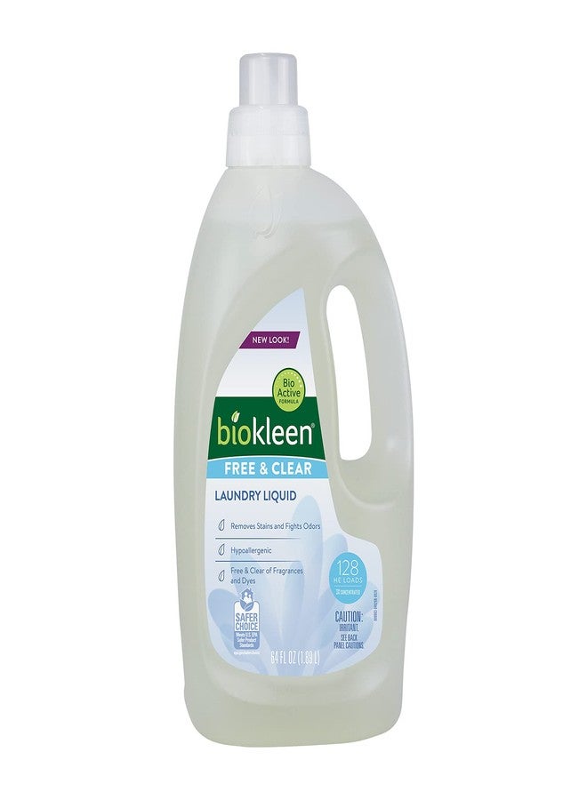 biokleen, Laundry Liquid, Free & Clear, 64 oz - Image 1