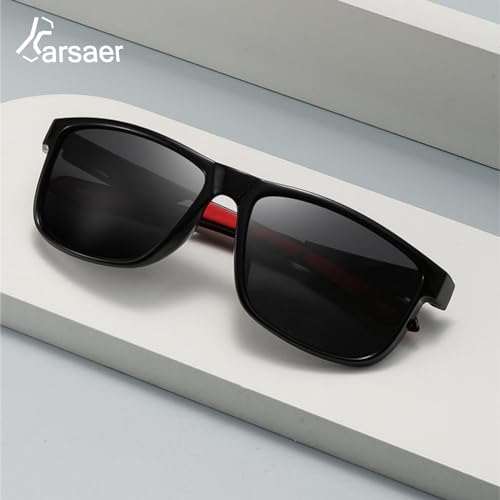 Karsaer Classic Polarized Sunglasses For Men Mirrored Lens Square Sports Cycling Glasses E1190 - Image 2