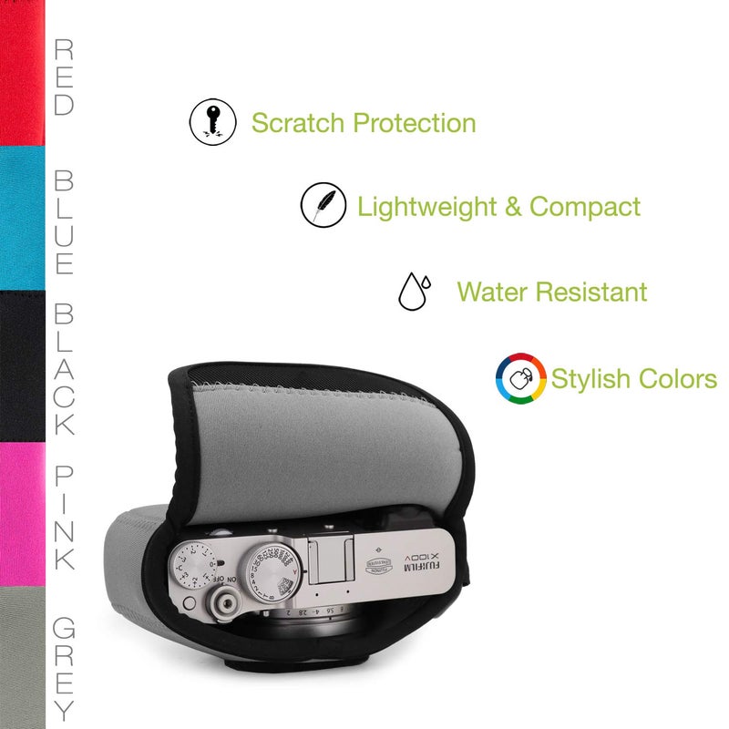 MegaGear MG1898 Ultra Light Neoprene Camera Case Compatible With Fujifilm X100V - Gray, PU Leather - Image 5