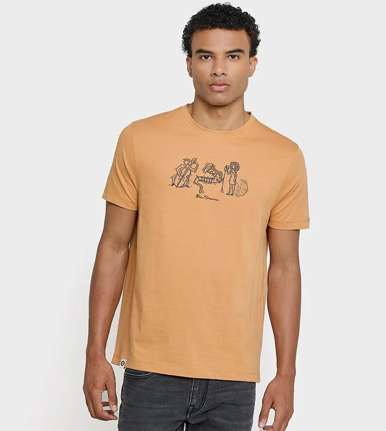 بين شيرمان Ben Sherman Men's Crew Neck Short Sleeve Printed T-Shirt