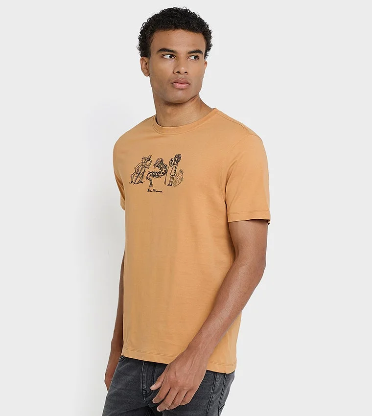 بين شيرمان Ben Sherman Men's Crew Neck Short Sleeve Printed T-Shirt