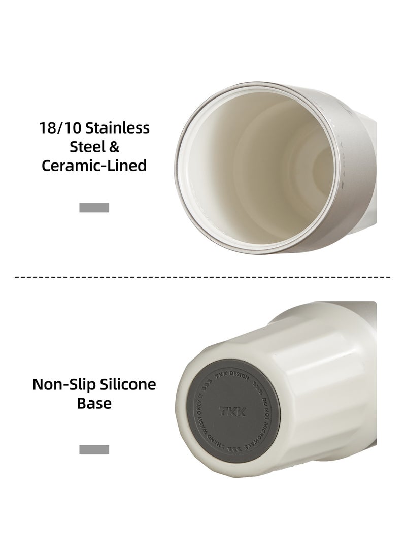 TKK 730ml Stainless Steel Water Bottle Keep Temperature for 6 to 12 Hours with Handle | Gray White - Image 5
