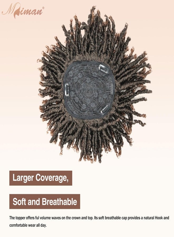 MIMAN 6 Inch Mens Short Curly Dreadlock Hair Toppers for Men Fluffy Braided Hairpieces Clip in Wiglets Hairpiece Synthetic Fuller Hair Toupee for Male T/30 Brown - Image 5