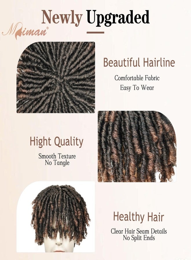 MIMAN 6 Inch Mens Short Curly Dreadlock Hair Toppers for Men Fluffy Braided Hairpieces Clip in Wiglets Hairpiece Synthetic Fuller Hair Toupee for Male T/30 Brown - Image 4