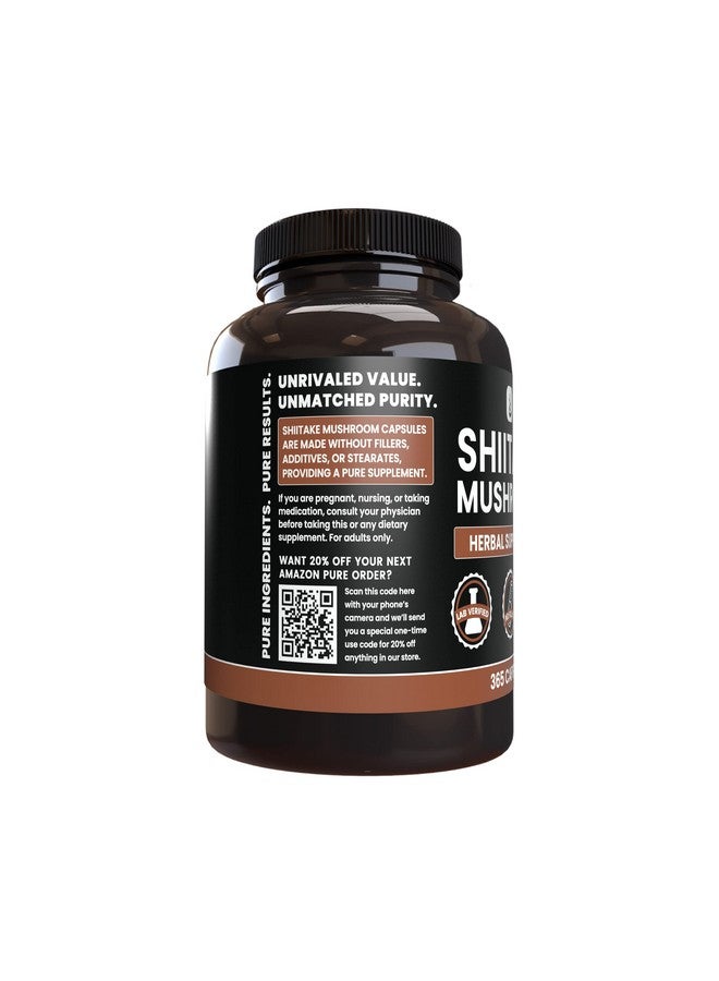 PURE ORIGINAL INGREDIENTS PURE ORIGINAL INGREDIENTS Shiitake Mushroom (365 Capsules), No Magnesium Or Rice Fillers, Always Pure, Lab Verified - Image 2