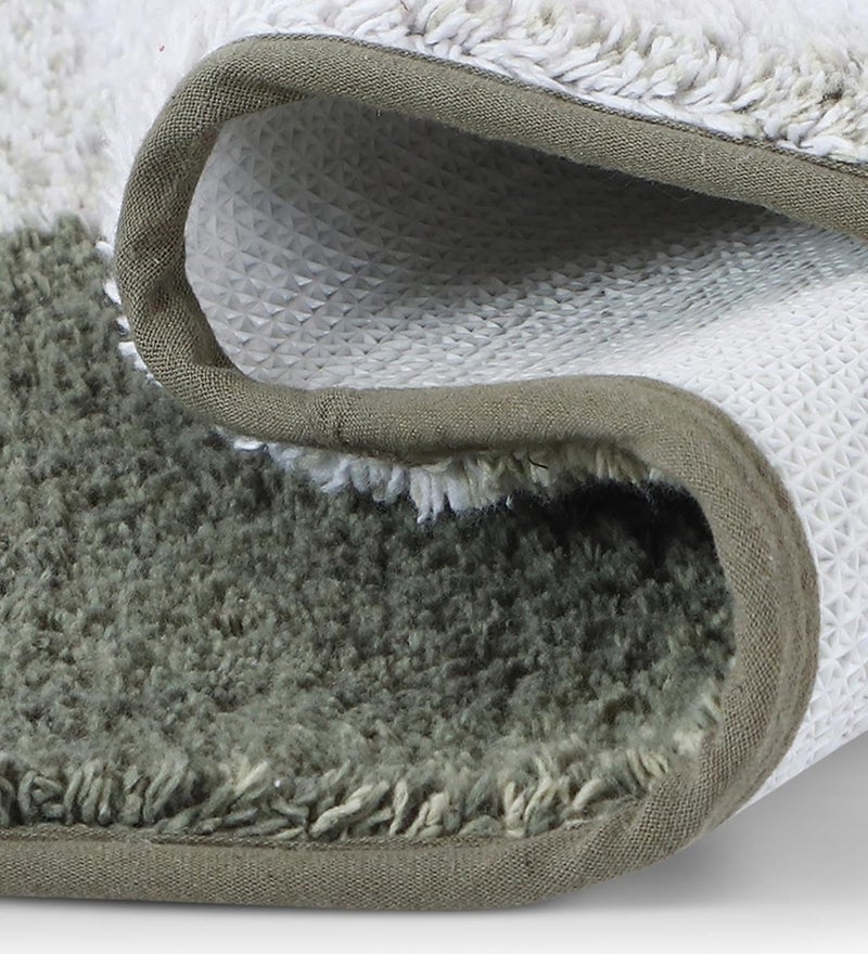 Obsessions Quick Dry Anti Skid Cotton Bath Mat (40 x 60 cm, Olive) - Image 4