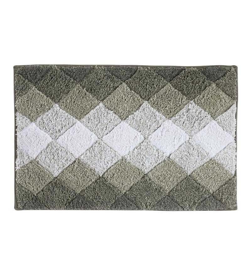 Obsessions Quick Dry Anti Skid Cotton Bath Mat (40 x 60 cm, Olive) - Image 3