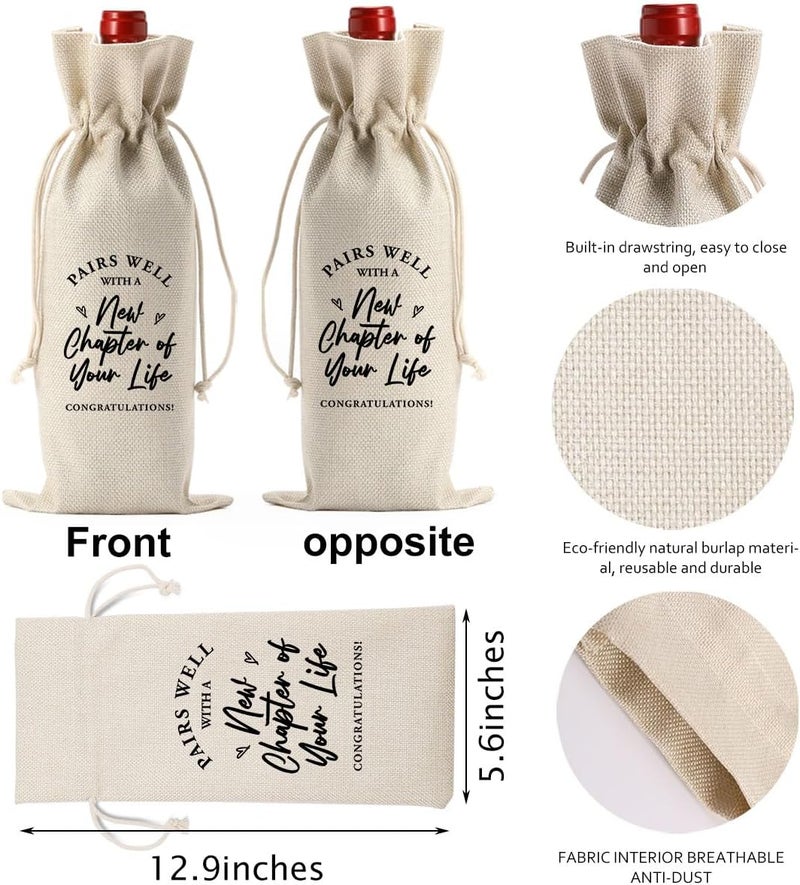 PKW New Beginning New Business Owner Gifts Wine Bag, Going Away Gifts For Coworkers Women Friends, Pairs Well with a New Chapter of Your life - Image 1