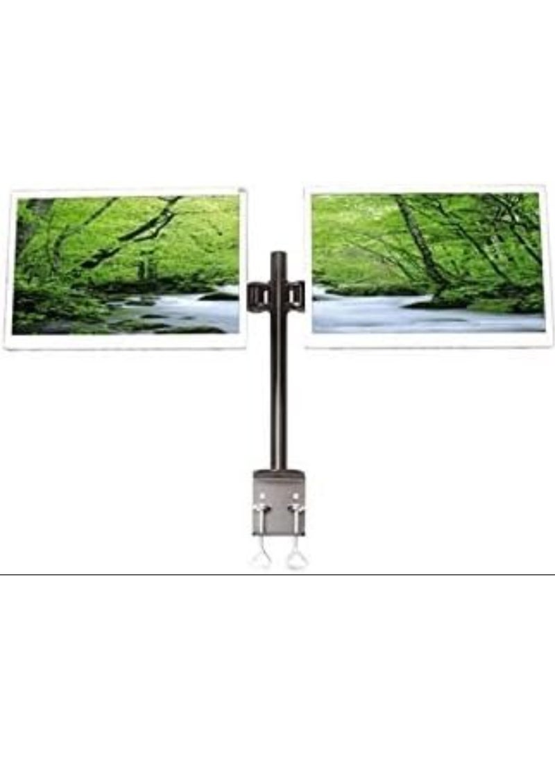 Generic Heavy-Duty Dual Monitor Stand, Up to 32" Screens, Max VESA 100x100mm, Max Load 12kg, Sleek Black Design, Ideal for Home & Office Use  - Image 2
