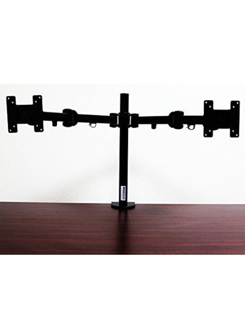 Generic Heavy-Duty Dual Monitor Stand, Up to 32" Screens, Max VESA 100x100mm, Max Load 12kg, Sleek Black Design, Ideal for Home & Office Use  - Image 4