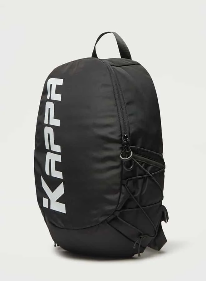 Kappa Kappa Logo Print Backpack with Adjustable Shoulder Straps and Zip Closure