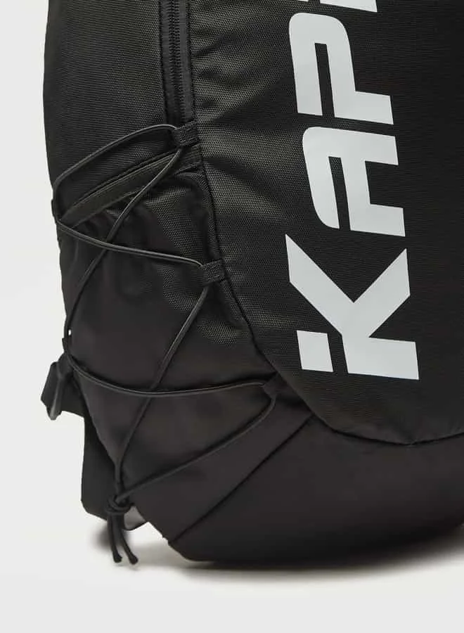 Kappa Kappa Logo Print Backpack with Adjustable Shoulder Straps and Zip Closure