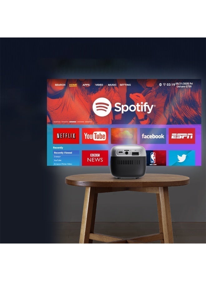 MERLIN Cube Premium Smart Portable Projector V2 – 240" UHD Display,100 ANSI LUMENS, 30K HOURS Led Lamp Life, Build In Andoird & Smart App - Image 3