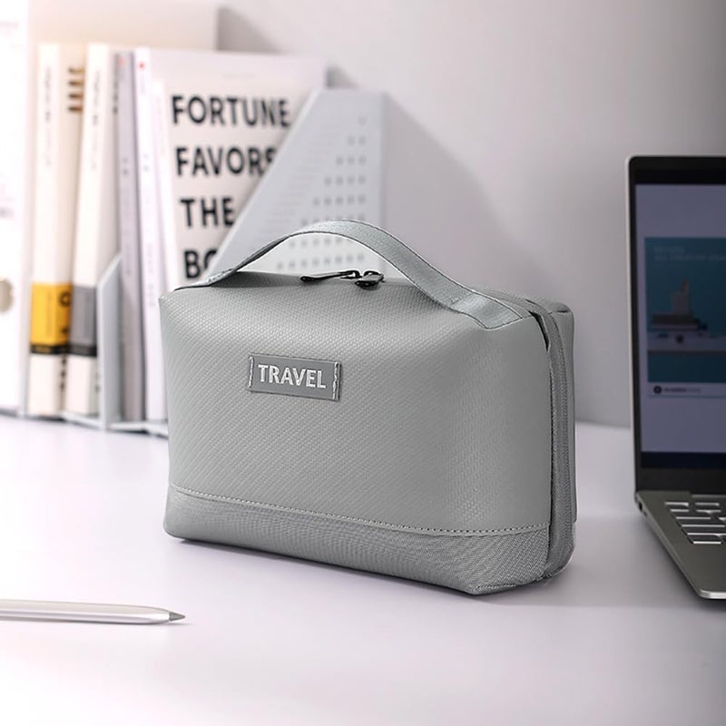 Excefore Water-Resistant Electronic Organizer Bag for Tech Accessories, Travel Pouch for Chargers, Cables, Power Banks, Hard Drives, Memory Cards, Portable Electronics Storage Case (Black, 24 x 15 x 11 cm) - Image 5