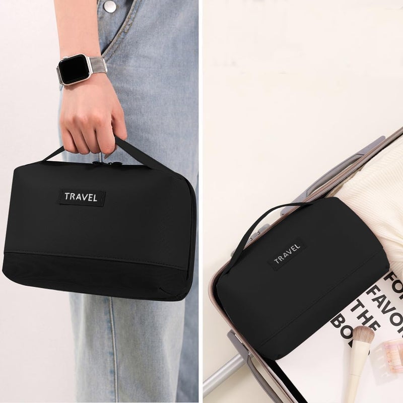 Excefore Water-Resistant Electronic Organizer Bag for Tech Accessories, Travel Pouch for Chargers, Cables, Power Banks, Hard Drives, Memory Cards, Portable Electronics Storage Case (Black, 24 x 15 x 11 cm) - Image 2