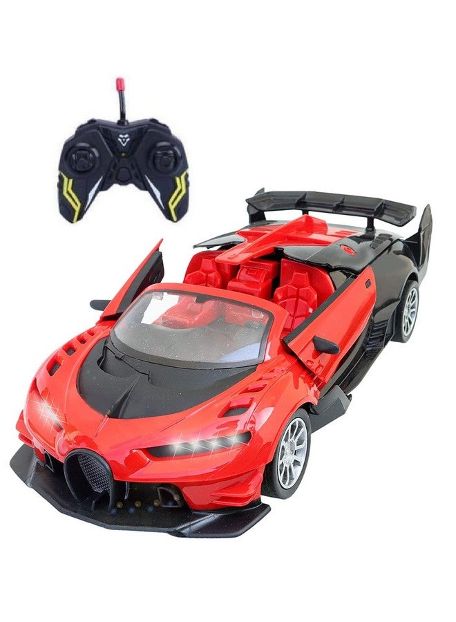 IndusBay IndusBay® Open Hood Classy Model Car RC SUV with Premium Interiors Working Head Light RC Car Sports Car with 4 Channel 27MHZ Remote, Red - Image 1
