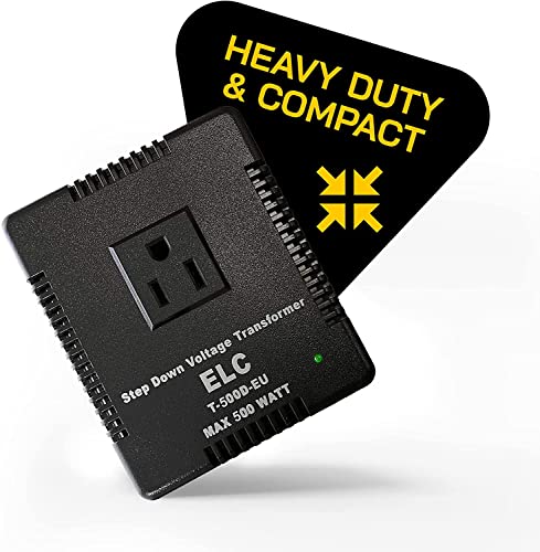 ELC 500-Watt Voltage Converter - Step Down - 220v to 110v / 240v to 120v Travel Power Converter - for Hair Straightener, Hair Dryer, Laptops and Chargers, CE Certified [3-Years Warranty] - Image 3