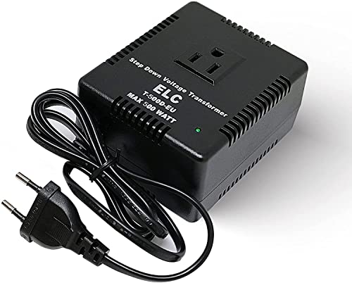 ELC 500-Watt Voltage Converter - Step Down - 220v to 110v / 240v to 120v Travel Power Converter - for Hair Straightener, Hair Dryer, Laptops and Chargers, CE Certified [3-Years Warranty] - Image 1