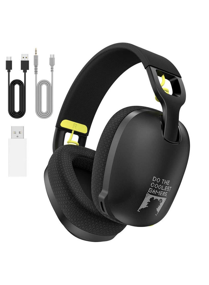 onikuma B2 Wireless Gaming Headset with Mic,Over-Ear Gaming Headphone for PS4, PS5, PC, Switch, Mac,2.4GHz Bluetooth 5.3 Gaming Headphones with Noise Cancelling Mic,Black - Image 1