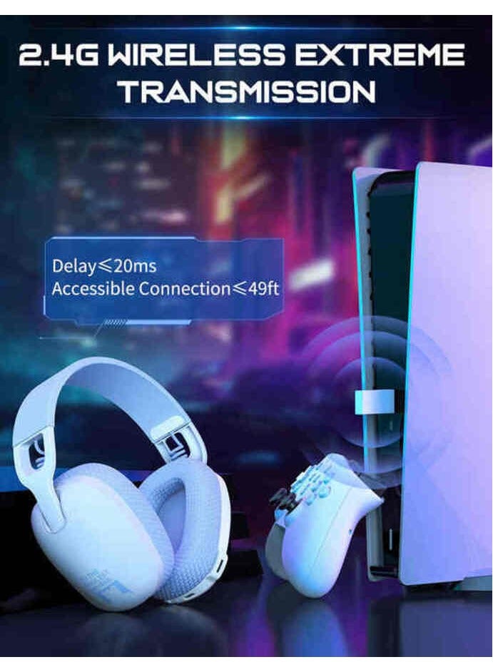 onikuma B2 Wireless Gaming Headset with Mic,Over-Ear Gaming Headphone for PS4, PS5, PC, Switch, Mac,2.4GHz Bluetooth 5.3 Gaming Headphones with Noise Cancelling Mic,Black - Image 5