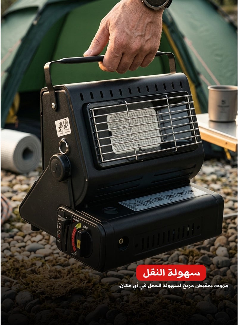 دفاية وبوتاجاز محمول 2 في 1 للرحلات والتخييم - Image 3