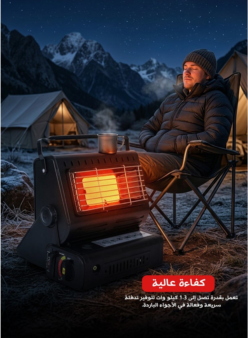دفاية وبوتاجاز محمول 2 في 1 للرحلات والتخييم - Image 2