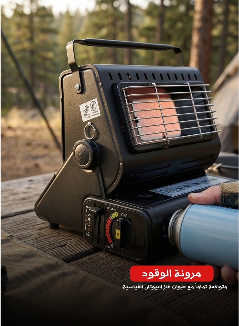 دفاية وبوتاجاز محمول 2 في 1 للرحلات والتخييم - Image 4