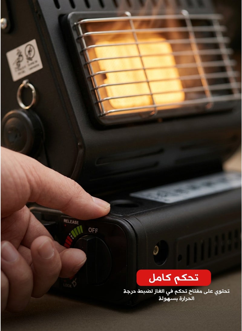 دفاية وبوتاجاز محمول 2 في 1 للرحلات والتخييم - Image 5
