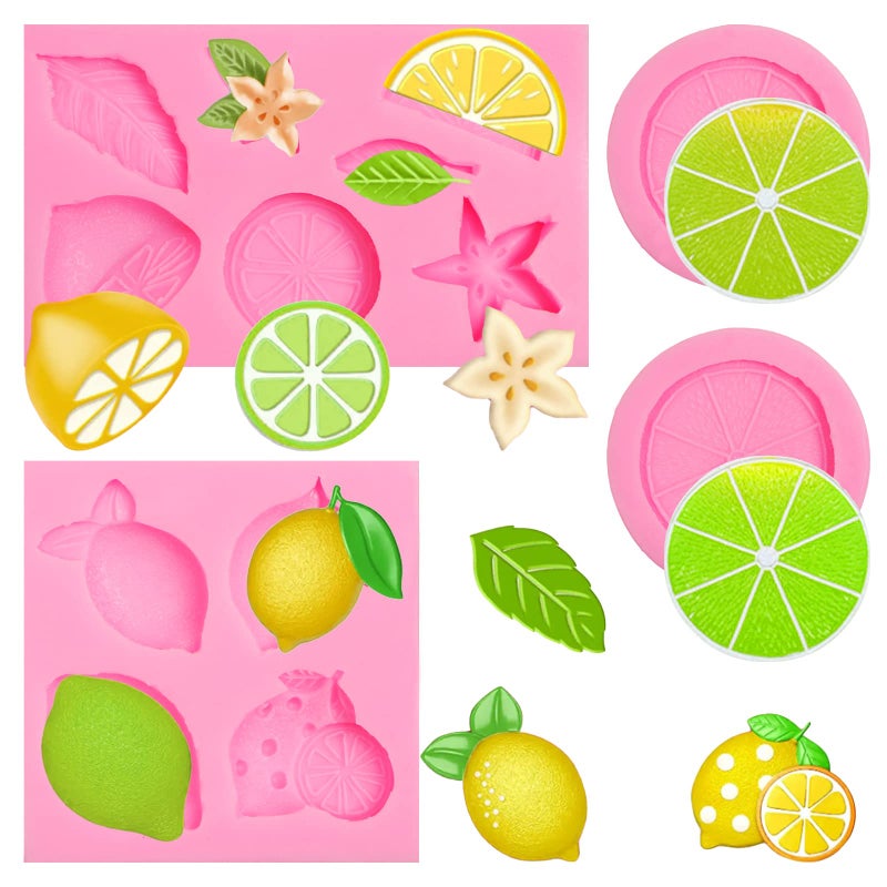 Xcake Lcook Lemon Fondant Silicone Molds  Lemon Piece Leaf Fruit Chocolate Molds for Cake Decoration Cupcake Topper Candy Sugar Craft Gum Paste Baking Dessert Clay Resin - Image 1